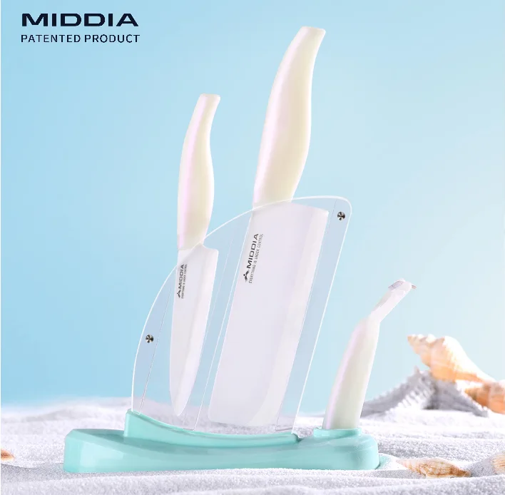 4 PCS Ceramic Knife Set With Block, model 1010029S4W
